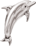 Globo de lámina Mylar Silver Dolphin de 37"