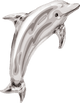 Globo de lámina Mylar Silver Dolphin de 37"