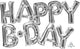 Silver Happy B-Day Air-filled Phrase Balloon Kit