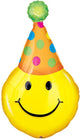 Smiley Emoji with Party Hat 39" Balloon