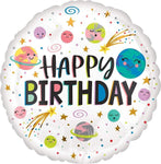 Anagram Mylar & Foil Smiling Galaxy Happy Birthday 18″ Balloon