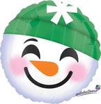 Anagram Mylar & Foil Snowman 18" Round Emoji Emoticon Balloon