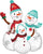 Anagram Mylar & Foil Snowman Family 31″ Balloon