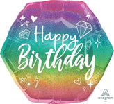Anagram Mylar & Foil Sparkle Birthday 23″ Holographic Balloon