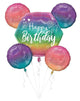 Ramo de globos de cumpleaños brillante