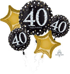 40 Years Old Sparkling Birthday Balloon Bouquet