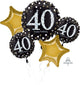 Ramo de Globos Cumpleaños 40 Brillantes