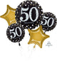 50 Years Old Sparkling Birthday Balloon Bouquet