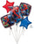 Anagram Mylar & Foil Spiderman Webbed Wonder Balloon Bouquet - 5 Balloons