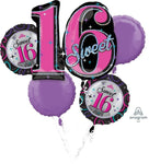 Anagram Mylar & Foil Sweet 16 Sparkle Balloon Bouquet