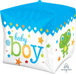 Anagram Mylar & Foil Sweet Baby Boy Block 15" Cubed-Shaped Balloon