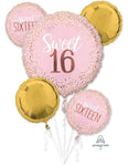 Anagram Mylar & Foil Sweet Sixteen Blush Balloon Bouquet