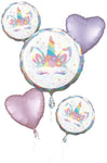 Anagram Mylar & Foil Unicorn Party Iridescent Balloon Bouquet