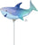 Anagram Mylar & Foil Uninflated Shark 8″ Foil Balloon (requires heat-sealing)