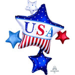 Anagram Mylar & Foil USA Patriotic Star Cluster 35″ Balloon