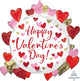 Día de San Valentín en un círculo de corazones Globo de 26″