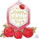 Día de San Valentín Gemas Rosas Globo 30″