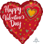 Anagram Mylar & Foil Valentine's Day Glitter Heart 28″ Balloon