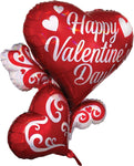 Anagram Mylar & Foil Valentine's Day Iridescent Swirly Hearts 26″ Balloon