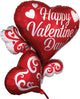 Valentine's Day Iridescent Swirly Hearts 26″ Balloon