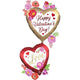 Día de San Valentín Satén Acuarela Floral 52″ Globo