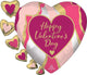 Valentine's Satin Abstract Marble Heart 24″ Balloon