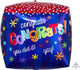 Way to Go! Congrats Cube 15" Mylar Foil Balloon