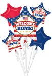 Anagram Mylar & Foil Welcome Home USA Balloon Bouquet Set (5 balloons)