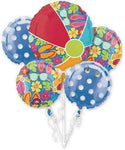 Anagram Summer Splash Beach Ball Balloon Bouquet (5 Piece Set)