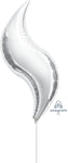 Angram Mylar & Foil Silver Curve 28″ Balloon