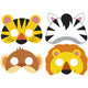 Máscaras de fiesta de animales de la jungla (8 unidades)