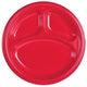 Apple Red Divided Plastic Plates 10″ (20 count)
