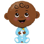Baby Boy Dark Skin Tone 38″ Foil Balloon by Qualatex from Instaballoons