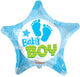 Baby Boy Footprints 18″ Balloon