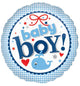 Baby Boy Whale Gingham 18″ Balloon