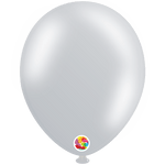 Balloonia Latex Metallic Silver 12″ Latex Balloons (50 count)