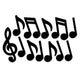 Mini decoraciones recortables de notas musicales (juego de 10)