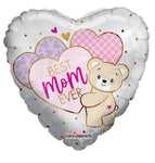 Best Mom Ever Bear Hearts 18″ Foil Balloon by Convergram from Instaballoons