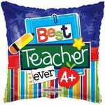 Best Teacher Ever Square 18″ Foil Balloon by Convergram from Instaballoons