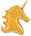 Betallic Gold Glitter Unicorn 38″ Holographic Balloon