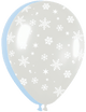 Globos de látex azul perla y copos de nieve transparentes de 11″ (50 unidades)