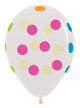 Neon Polka Dots Clear 11″ Latex Balloons (50 count)
