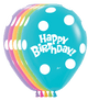 Deluxe Assorted Polka Dot Birthday 11″ Latex Balloons (50 count)
