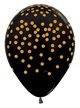 Deluxe Black w/ Gold Confetti Print 11″ Latex Balloons (50 count)