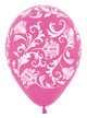 Deluxe Fuchsia Damask 11″ Latex Balloons (50 count)