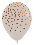 Betallic Latex Deluxe White Sand w/ Copper Confetti Print 11″ Latex Balloons (50 count)