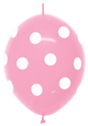 Fashion Bubble Gum Pink Polka Dots 12″ Globos Link-O-Loon (50 unidades)