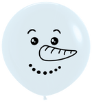 Betallic Latex Fashion White Snowman 24″ Latex Balloons (10 count)