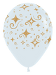 Fashion White w/ Golden Diamonds 11″ Latex Balloons (50 count)