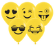 Surtido de emojis amarillos de moda Globos impresos de un solo lado de 5″ (100 unidades)